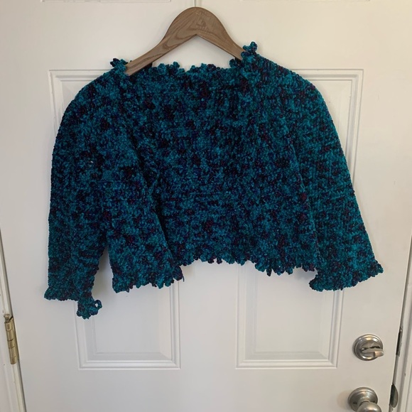 Crochet Handmade Crop Jacket - Picture 2 of 4
